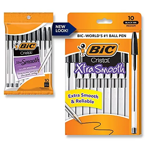 BIC Cristal Xtra Smooth ballpoint pens in a pack of ten