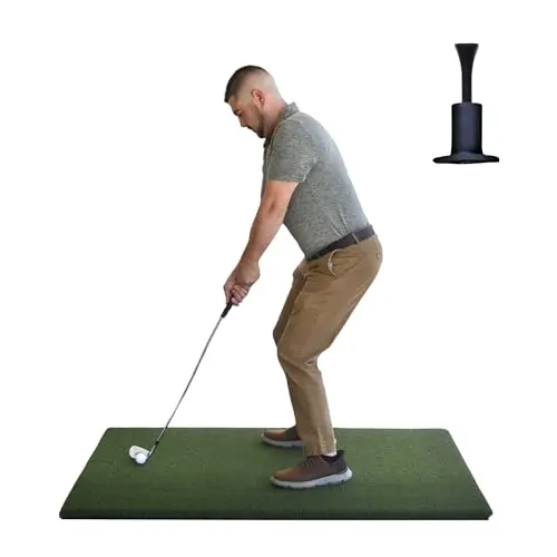 Real Feel Country Club Elite golf hitting mat on a garage floor