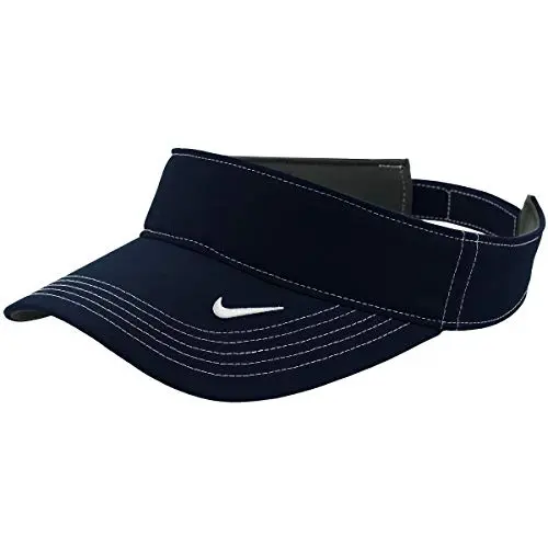 Navy Nike Dri-FIT golf visor with embroidered swoosh logo