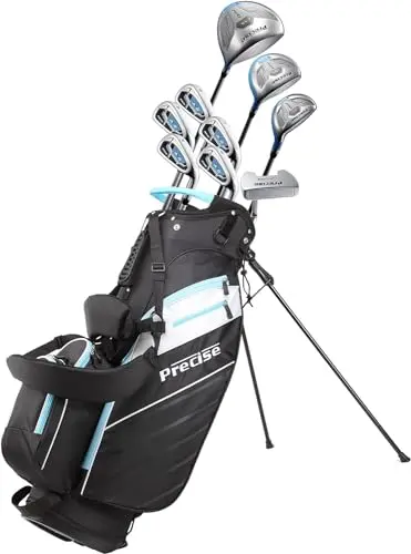 Precise AMG pink petite women's golf set with stand bag