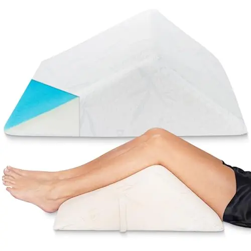 The Angle ivory medical-grade memory foam wedge pillow for leg elevation