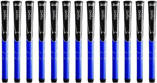 Set of 13 Winn Dri-Tac midsize golf grips in black and blue