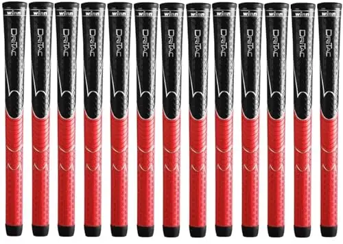 Winn Dri-Tac polymer golf grips bundle in black and red