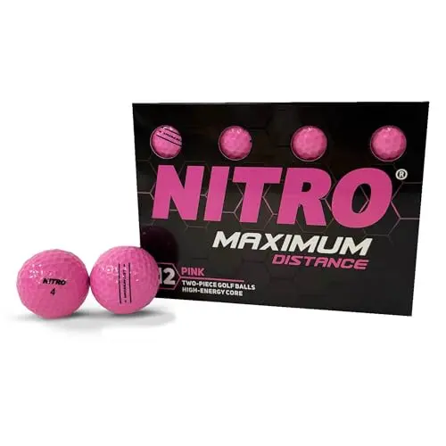 Nitro Maximum Distance golf balls in hot pink