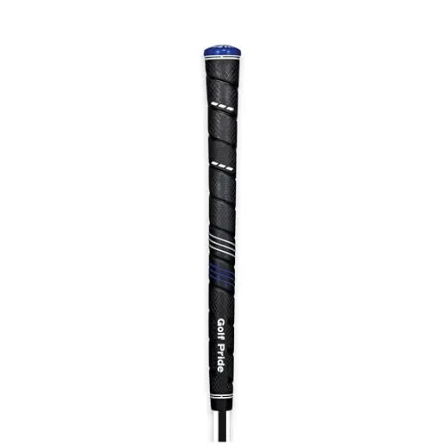 Golf Pride CP2 Wrap golf grip in black and blue, showing a wrapped texture pattern.