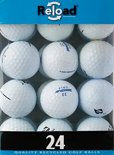 Bag of 24 white recycled Bridgestone golf balls