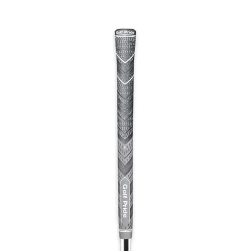 Golf Pride MCC Plus4 hybrid golf grip in grey, featuring a corded upper section.