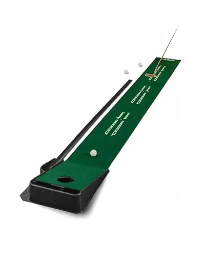 SKLZ Accelerator Pro putting mat with alignment guides and ball return