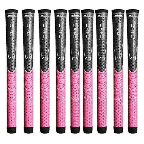 Winn DRI-TAC ladies golf grip in pink with a textured surface