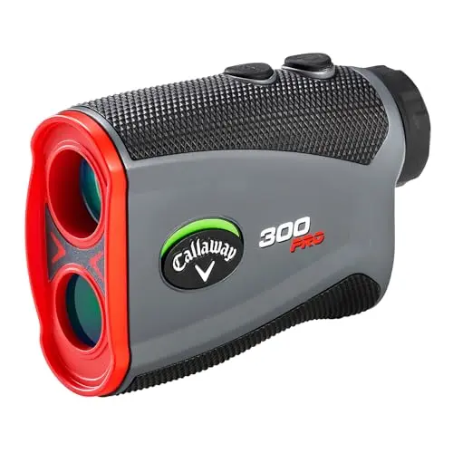 Callaway 300 Pro Slope red laser rangefinder on a golf course