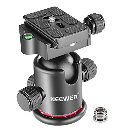Neewer black metal ball head with bubble level