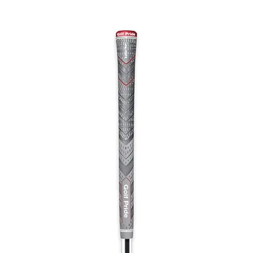 Golf Pride MCC Plus4 ALIGN hybrid golf grip in grey with a raised alignment ridge.