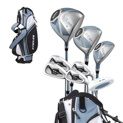 Precise NX460 light blue petite women's golf set with stand bag