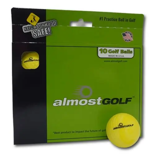 AlmostGolf 10-Pack of Yellow Foam Practice Golf Balls