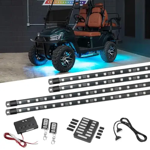 LEDGlow 4-piece flexible LED tube underglow kit for golf cart