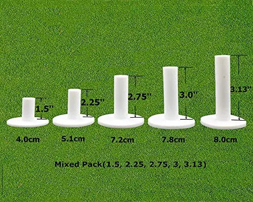 FINGER TEN 5-pack of white rubber golf tees for driving range mats