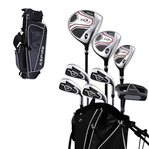 Aspire XD1 teen golf set in black with graphite and steel shafts