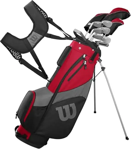 Wilson Profile SGI men's complete senior golf set in red, grey, and black