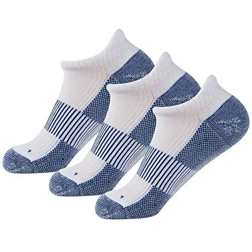 FOOTPLUS Copper Infused Mens Golf Socks in white and blue
