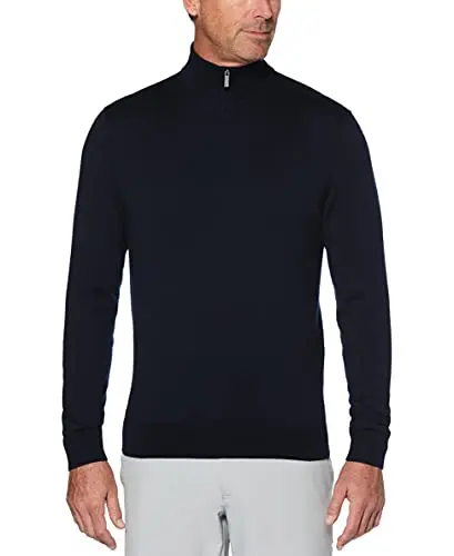 Callaway men's dark navy thermal merino wool quarter zip golf sweater