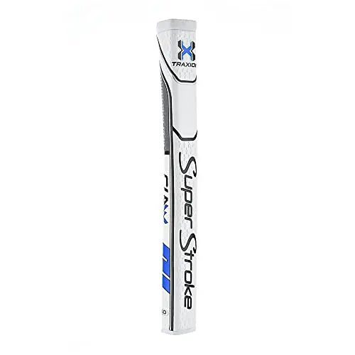 SuperStroke Traxion Claw golf putter grip in white and blue