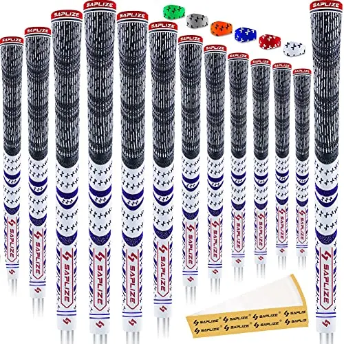SAPLIZE Cross Cord golf grip set of 13 with regripping kit in white