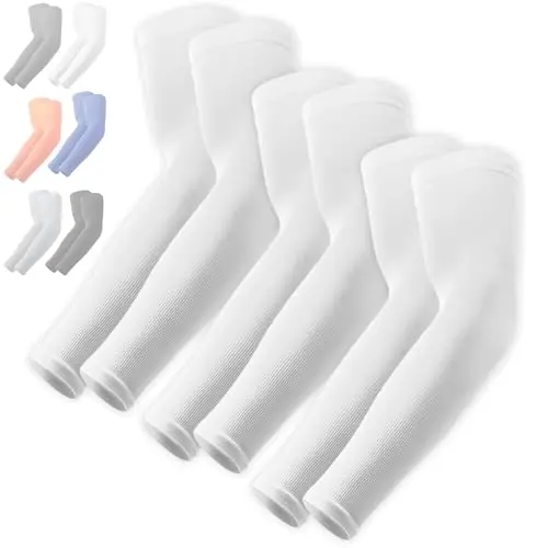 OutdoorEssentials UV protection arm sleeves in white