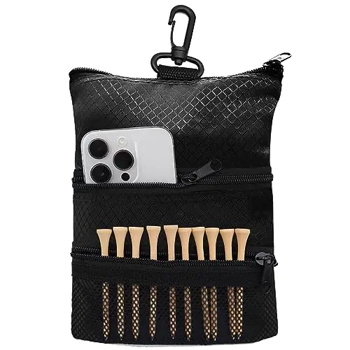 Amy Sport multi-pocket golf valuables pouch with hook