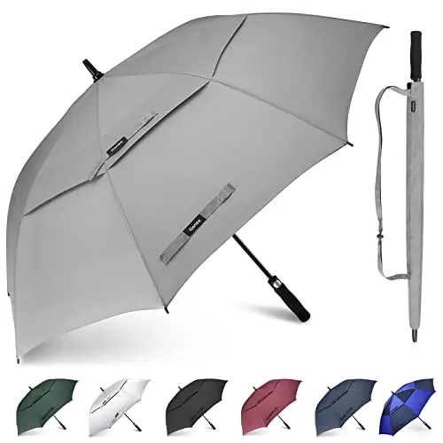 Gonex grey extra large golf umbrella with automatic open button
