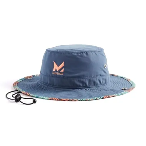 MISSION Cooling bucket hat with wide brim showing side profile