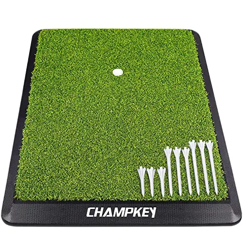 CHAMPKEY compact green synthetic turf golf hitting mat
