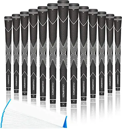 CHAMPKEY Premium Rubber golf grips 13 pack in white and black