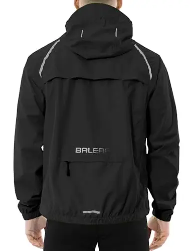 baleaf men's black lightweight packable rain jacket
