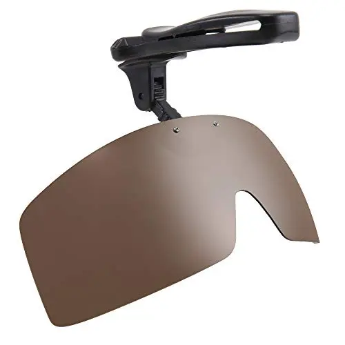 Karsaer adjustable clip-on sunglasses with wide curved lens