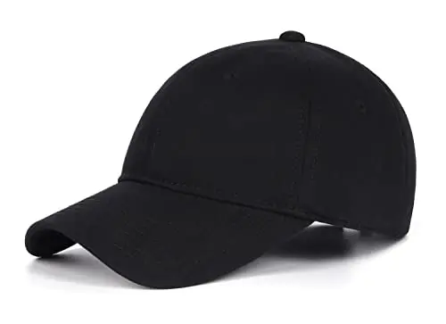 Zylioo oversized cotton baseball cap in a solid color, showing the adjustable metal buckle on the back.