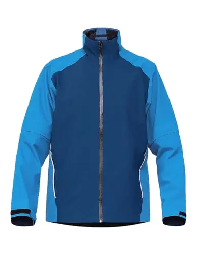 fit space men's blue waterproof golf rain jacket with convertible sleeves