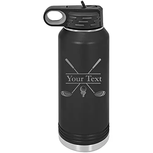 Custom engraved 32oz stainless steel golf tumbler with flip lid