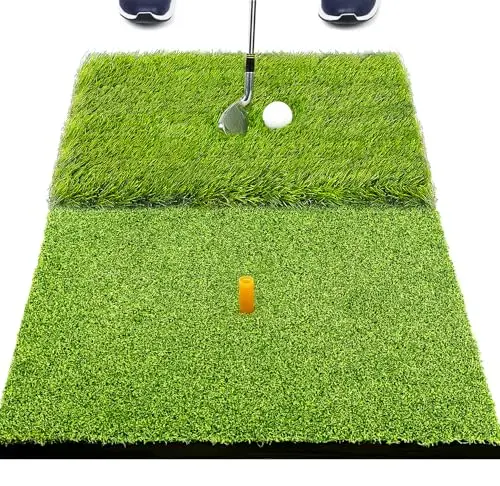 SAPLIZE foldable dual-turf golf practice mat