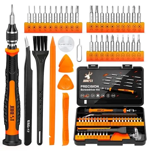 JOREST 40-piece yellow precision screwdriver set with various bits and tools