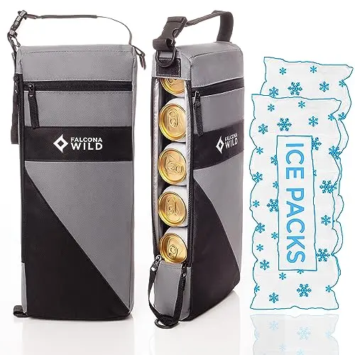 Falcona Wild insulated golf cooler bag with two ice packs