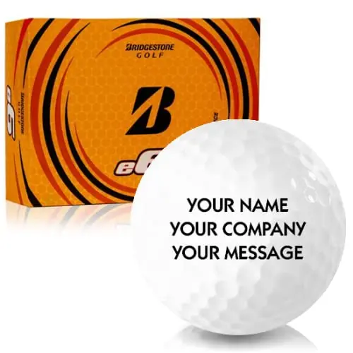 Personalized Bridgestone e6 golf balls with custom text