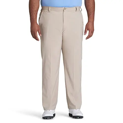 IZOD Men's Big & Tall Golf SwingFlex Straight Fit Pant in red khaki