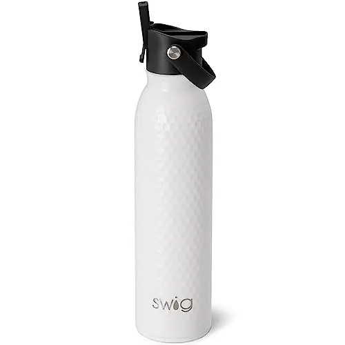 Swig Life 20oz insulated tumbler with white golf ball dimple design