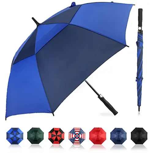 LLanxiry golf umbrella with USA flag pattern and multiple size options