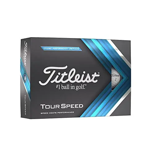 Titleist Tour Speed white golf balls, one dozen.