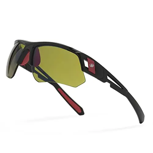 BLAITEJUS semi-rimless golf sunglasses with HD lens