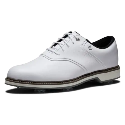 FootJoy Men's FJ Originals all-white golf shoe with traditional styling and Pulsar LP cleats