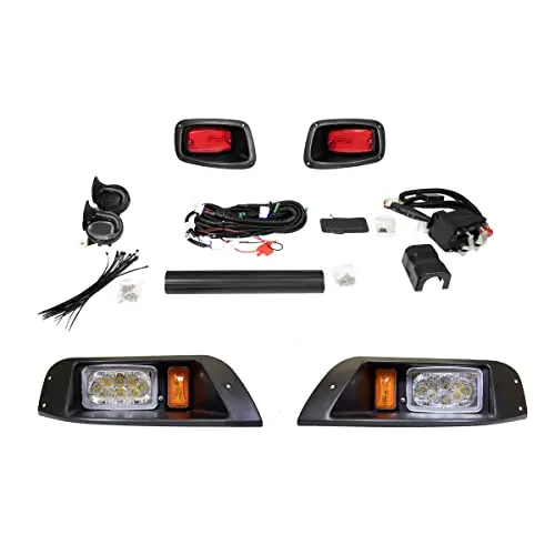 PROFX Deluxe LED headlight, tail light, turn signal, and horn kit for EZGO TXT golf cart