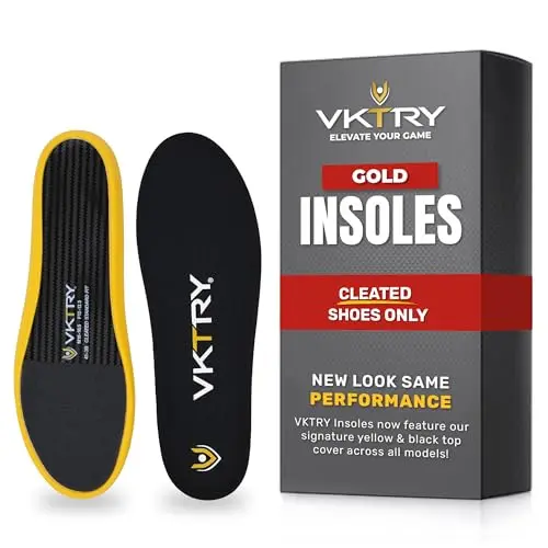 VKTRY Gold carbon fiber performance insoles for cleated golf shoes