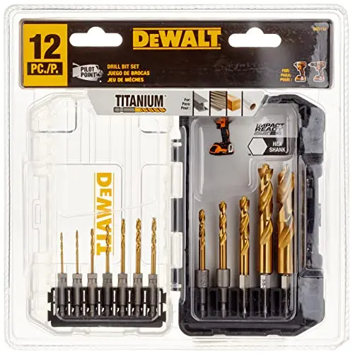DEWALT 12-piece titanium impact ready drill bit set